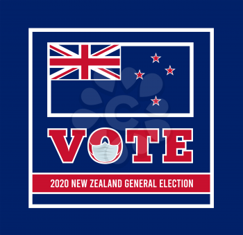 2020 New Zealand general election. Vector illustration with NZ flag