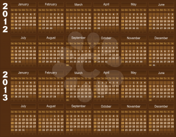 Royalty Free Clipart Image of a Brown Calendar Template