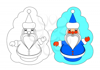 The picture for coloring. Santa Claus.