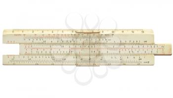 Slide ruler vintage measuring instrument and calculator