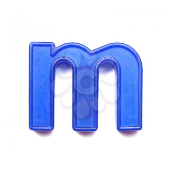Magnetic lowercase letter M of the British alphabet