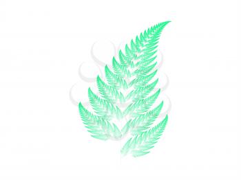 Spring green Barnsley set fern abstract fractal illustration useful as a background