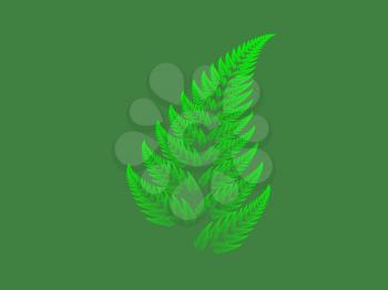Colour Barnsley set fern abstract fractal illustration useful as a background