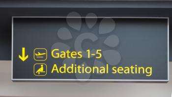 Gates 1 5 additional seating sign at airport