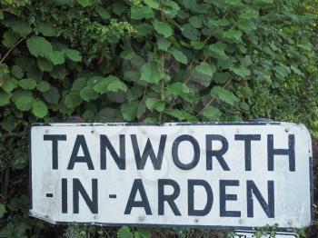 Town sign in Tanworth in Arden, UK