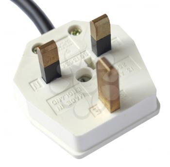 British power plug BS 1363 isolated over white