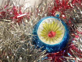 Tinsel and baubles for Christmas tree decoration