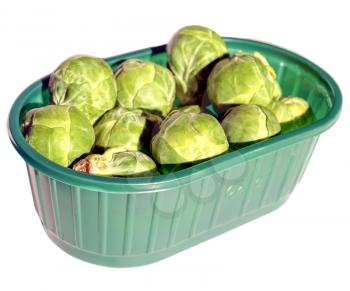 Brussel sprouts mini cabbages isolated