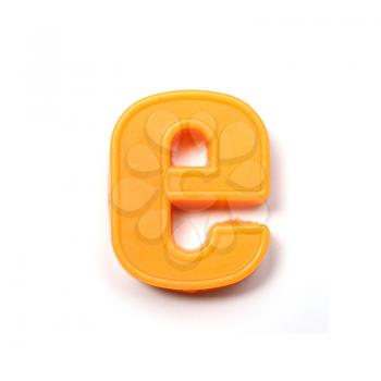 Magnetic lowercase letter E of the British alphabet
