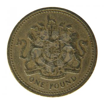 Detail of British Pound GBP coins money