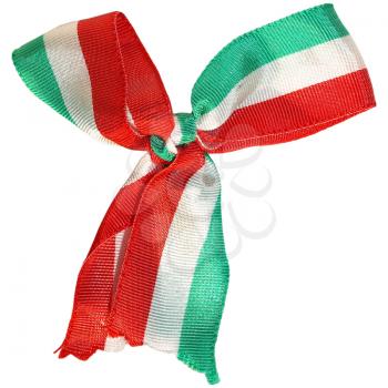 The national flag on a cockade isolated over white background - Italy - Mexico
