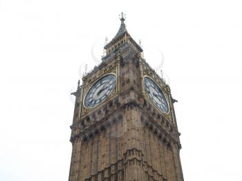 Big Ben Houses of Parliament Westminster Palace London gothic architecture - isolated over white background