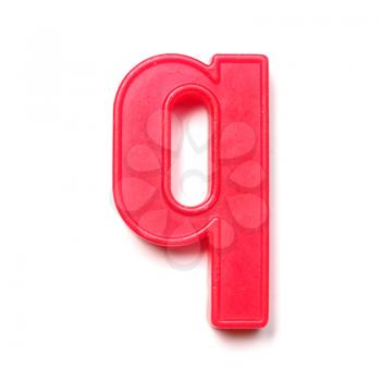 Magnetic lowercase letter Q of the British alphabet