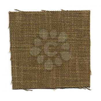 brown fabric swatch isolated over white background