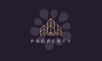 luxury and classy real estate property logo design in a simple and modern style