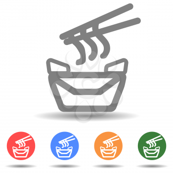 Chinese noodle vector icon in simple style