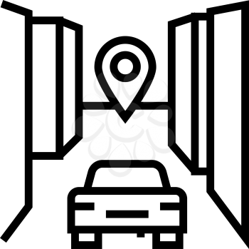 car final destination line icon vector. car final destination sign. isolated contour symbol black illustration