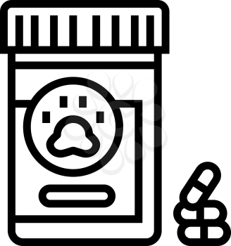 sedative medications for pets line icon vector. sedative medications for pets sign. isolated contour symbol black illustration