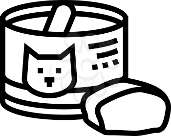 canned food for cat line icon vector. canned food for cat sign. isolated contour symbol black illustration
