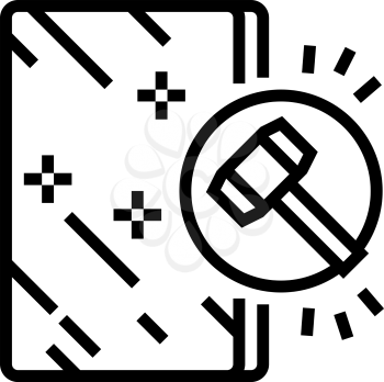 shockproof mirror line icon vector. shockproof mirror sign. isolated contour symbol black illustration