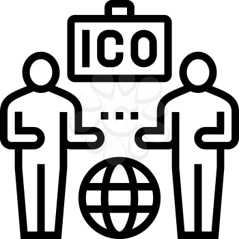investors ico line icon vector. investors ico sign. isolated contour symbol black illustration