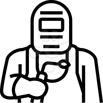 welder worker line icon vector. welder worker sign. isolated contour symbol black illustration