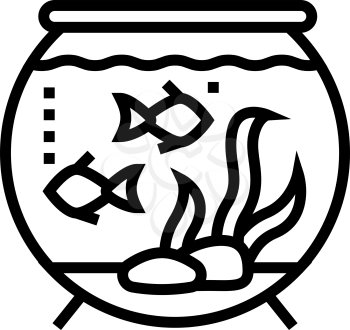 aquarium water line icon vector. aquarium water sign. isolated contour symbol black illustration
