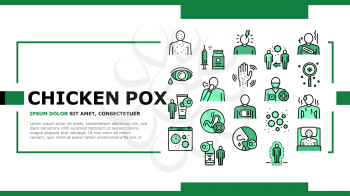Chicken Pox Disease Landing Web Page Header Banner Template Vector. Ill Research And Medicaments Vaccine, Cough And Rash Chicken Pox Symptoms And Treatment Illustration