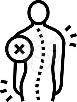 idiopathic scoliosis line icon vector. idiopathic scoliosis sign. isolated contour symbol black illustration