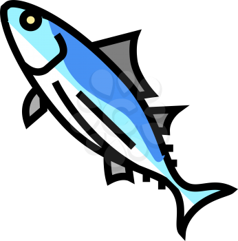 skipjack tuna color icon vector. skipjack tuna sign. isolated symbol illustration