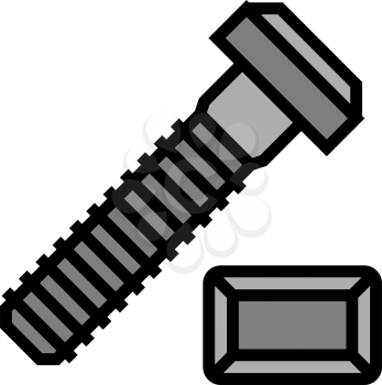 t-slot bolt color icon vector. t-slot bolt sign. isolated symbol illustration