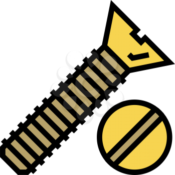 flat head screw color icon vector. flat head screw sign. isolated symbol illustration