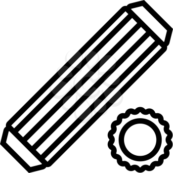 dowel screw line icon vector. dowel screw sign. isolated contour symbol black illustration