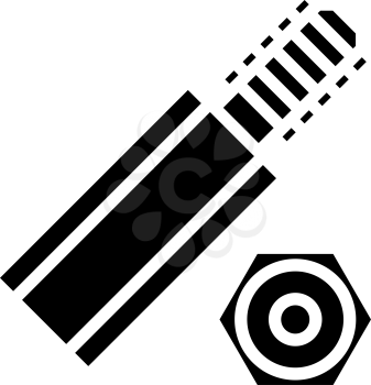 hex standoffs glyph icon vector. hex standoffs sign. isolated contour symbol black illustration