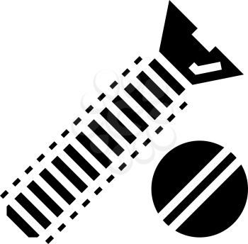 flat head screw glyph icon vector. flat head screw sign. isolated contour symbol black illustration