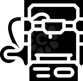 3d printer glyph icon vector. 3d printer sign. isolated contour symbol black illustration
