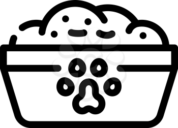 animal food bowl line icon vector. animal food bowl sign. isolated contour symbol black illustration