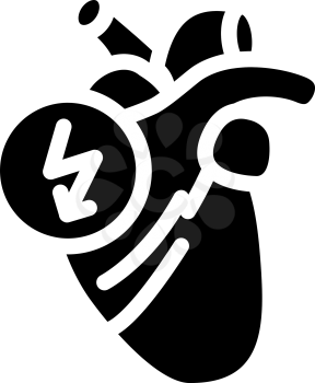 heart cutting ache glyph icon vector. heart cutting ache sign. isolated contour symbol black illustration