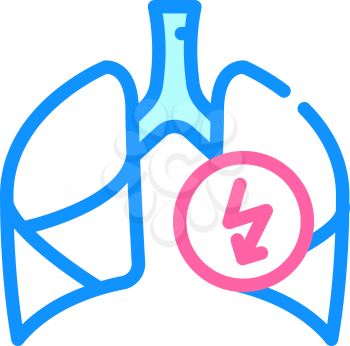 lungs cutting ache color icon vector. lungs cutting ache sign. isolated symbol illustration