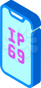 ip69 smartphone waterproof protection isometric icon vector. ip69 smartphone waterproof protection sign. isolated symbol illustration