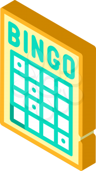 bingo card isometric icon vector. bingo card sign. isolated symbol illustration