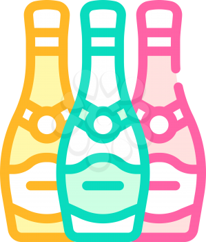 champagne bottles color icon vector. champagne bottles sign. isolated symbol illustration