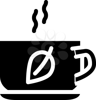 herbal tea glyph icon vector. herbal tea sign. isolated contour symbol black illustration