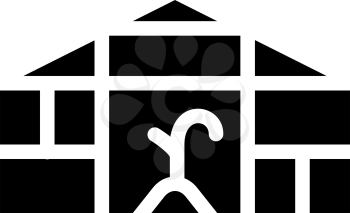 farm greenhouse glyph icon vector. farm greenhouse sign. isolated contour symbol black illustration