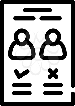 candidate choose ballot line icon vector. candidate choose ballot sign. isolated contour symbol black illustration