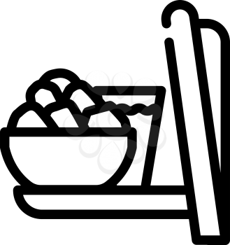 folding table for airline food line icon vector. folding table for airline food sign. isolated contour symbol black illustration