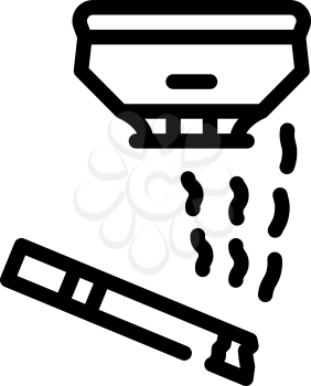 smoking sensor line icon vector. smoking sensor sign. isolated contour symbol black illustration