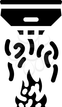 fire sensor glyph icon vector. fire sensor sign. isolated contour symbol black illustration