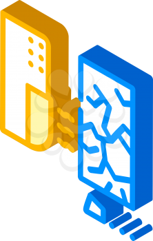 glass break sensor isometric icon vector. glass break sensor sign. isolated symbol illustration