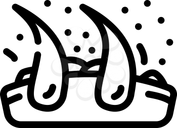 dandruff hair line icon vector. dandruff hair sign. isolated contour symbol black illustration